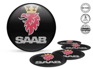Saab Decalcomania Cupola Stile Distintivi Ruota Custom